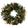 Black and Gold Grad — true transparent PNG product photo (UV faux wreath rental)