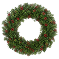 Boxwood Berry Ring — true transparent PNG product photo (UV faux wreath rental)