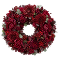 Burgundy Harvest Ring — full lush true transparent PNG product photo (UV faux wreath rental)