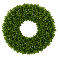 Coastal Boxwood Ring — full lush true transparent PNG product photo (UV faux wreath rental)