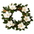 Magnolia Statement — true transparent PNG product photo (UV faux wreath rental)