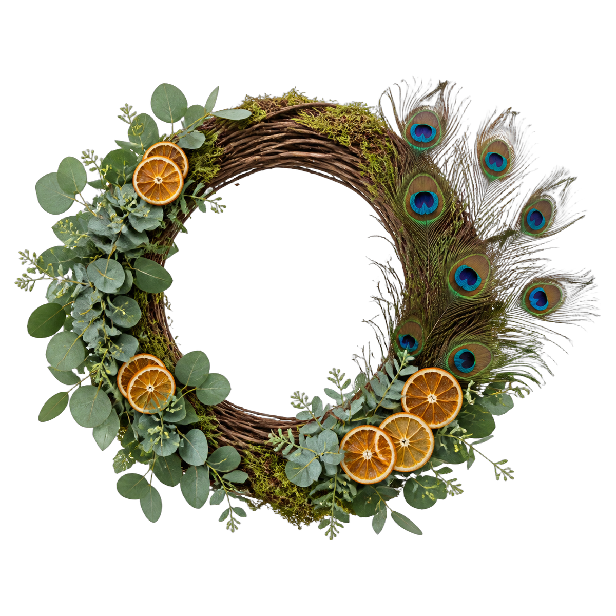 Peacock Pride wreath rental cutout