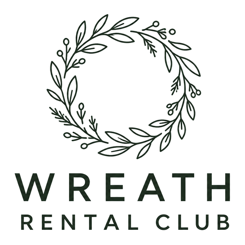 Wreath Rental Club logo — concept 3 stacked